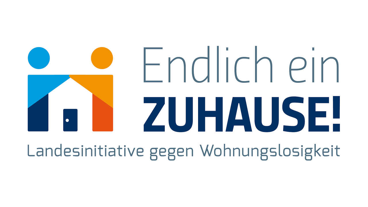 Logo: Endlich ein Zuhause. Landesinitiative gegen Wohnungslosigkeit