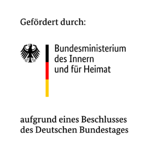 Logo: Gefördert duch Bundesministerium des Inneren und für Heimat aufgrund eines Beschlusses des Deutschen Bundestags